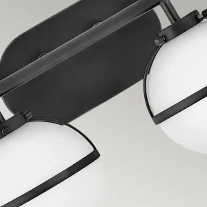 Flash Sale HINKLEY Applique salle de bain Hollis noire/opale 2 lampes