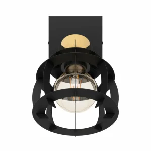 Clearance EGLO Applique Stillington 1 en acier avec détails bois