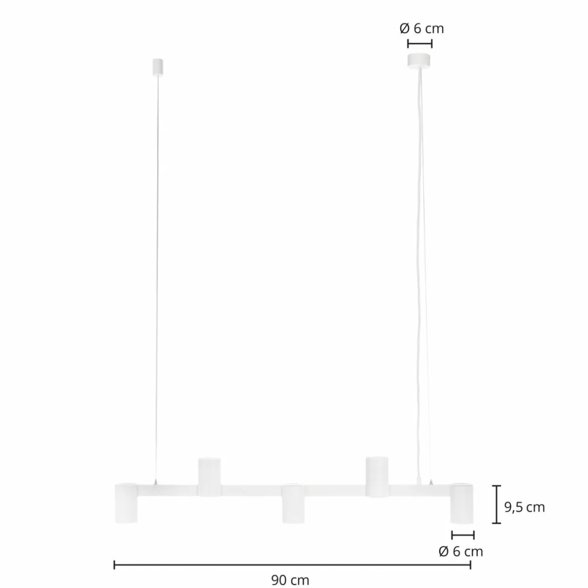 arcchio_brinja_suspension_blanche__lampes_longue_1.webp Store Arcchio Brinja suspension blanche 5 lampes longue