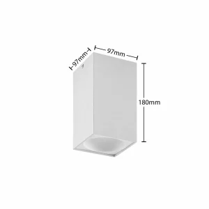 Store Arcchio Hinka plafonnier, angulaire, 18 cm, blanc