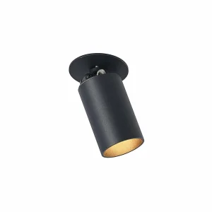 Sale Arcchio spot encastrable Davin, noir, cylindre, set de 3 pièces