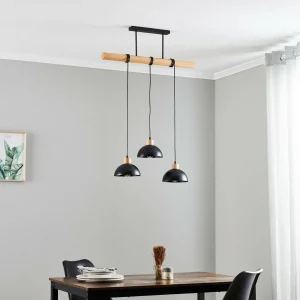 Outlet Eko-Light Arik suspension noir à trois lampes
