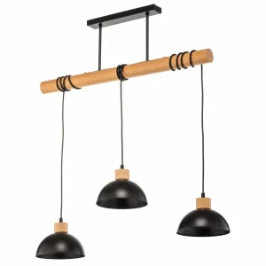 Outlet Eko-Light Arik suspension noir à trois lampes