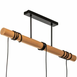 Outlet Eko-Light Arik suspension noir à trois lampes