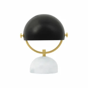 Best Beacon Lighting Beacon lampe à poser Lowe, noir/laiton, pied marbre
