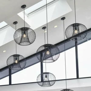Store Beacon Lighting Beacon Suspension Pheonix noir, métal, Ø 50 cm