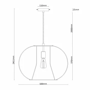 Store Beacon Lighting Beacon Suspension Pheonix noir, métal, Ø 50 cm