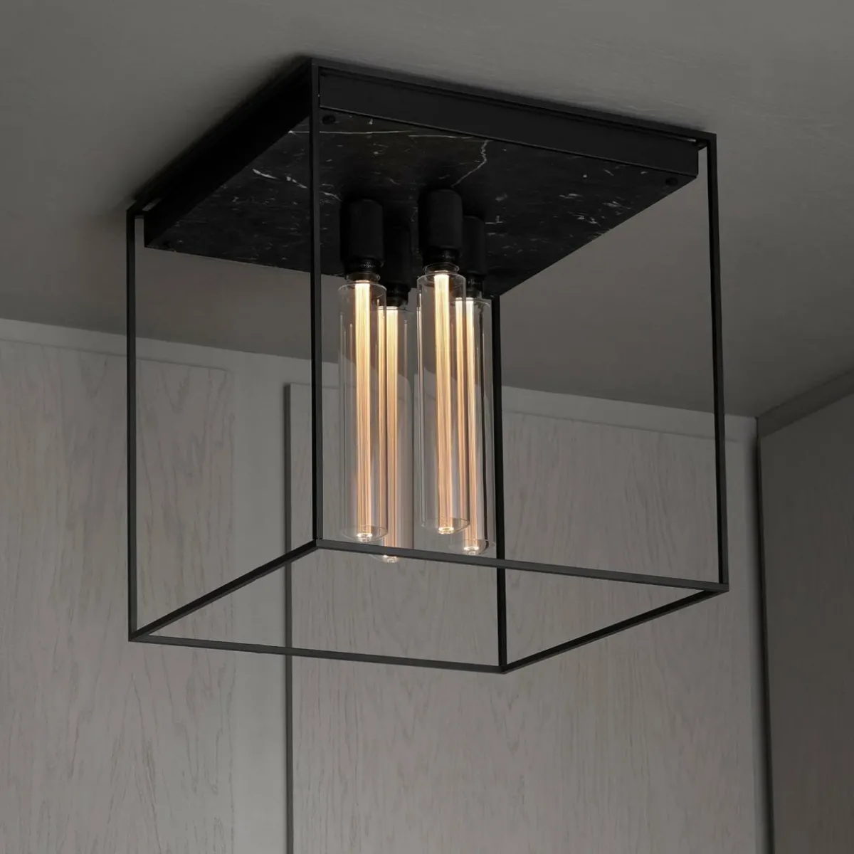 buster__punch_plafonnier_caged_ceiling__marbre_noir_0.webp Best Sale Buster + Punch Plafonnier Caged Ceiling 4.0 Marbre noir