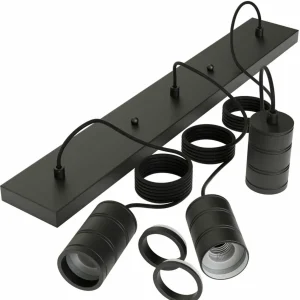 Best Sale Calex Retro suspension, angulaire, 3 lampes, noire