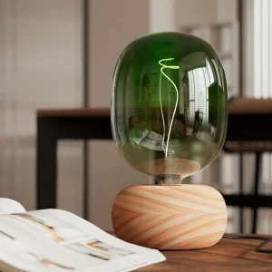 New Calex Round Wood lampe à poser en bois