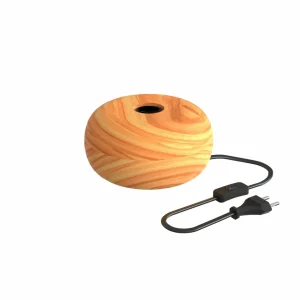 New Calex Round Wood lampe à poser en bois