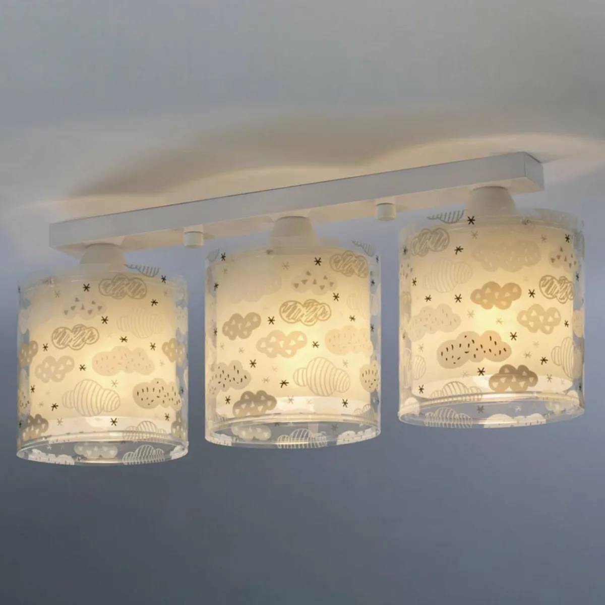 clouds__plafonnier__trois_lampes_en_gris_0.webp Sale Dalber Clouds - plafonnier à trois lampes en gris
