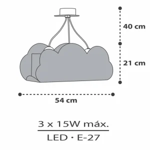 Flash Sale Dalber Cloud Grey Suspension en forme de nuage, gris