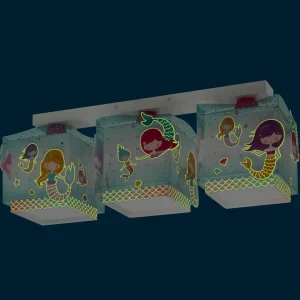 Clearance Dalber Mermaid plafonnier, sirènes, 3 lampe