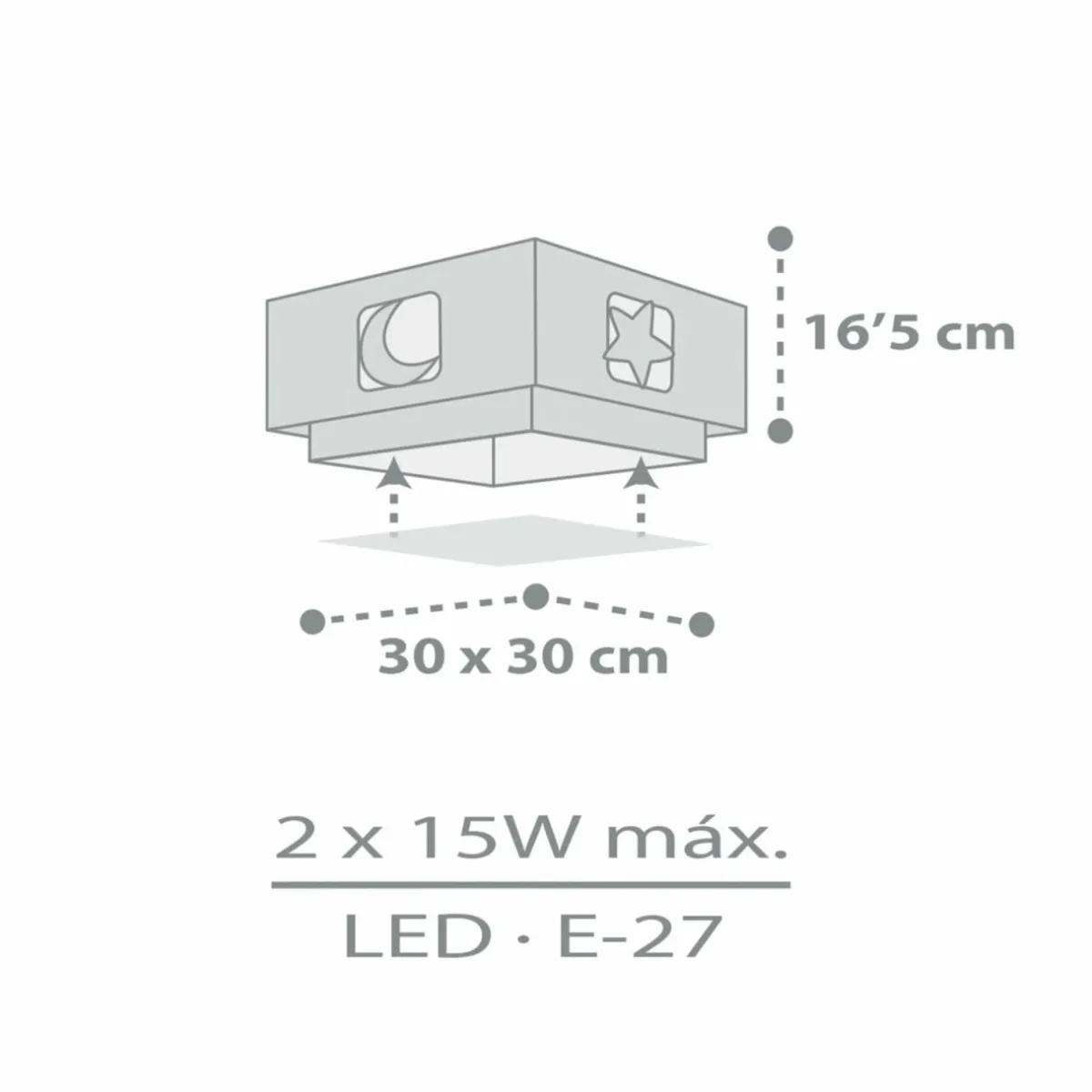 dalber_moonlight_plafonnier_enfant___lampe_gris_0.webp Clearance Dalber Moonlight plafonnier enfant à 1 lampe gris