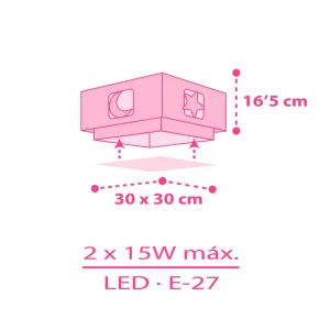 Best Sale Dalber Moonlight plafonnier enfant à 1 lampe rose