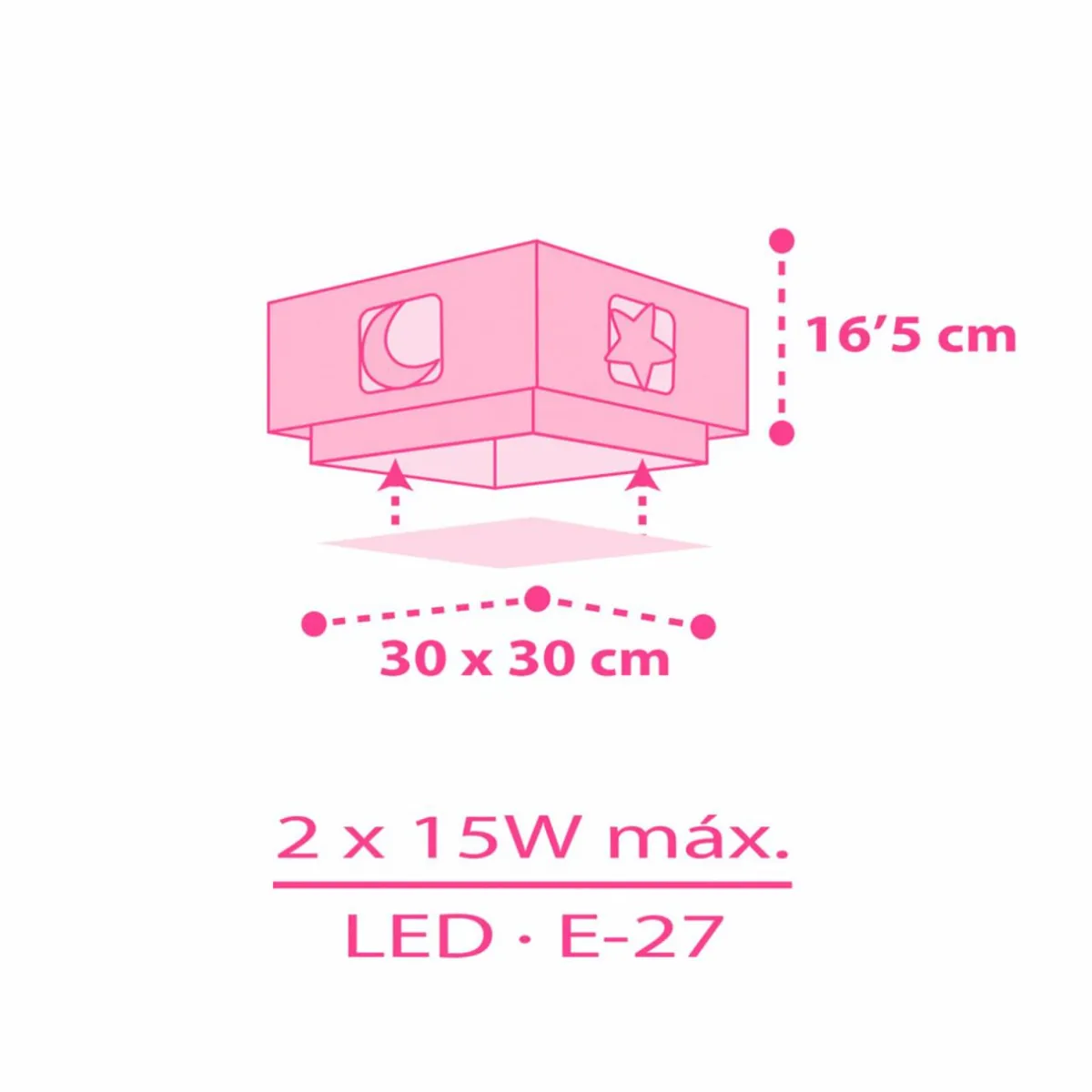 dalber_moonlight_plafonnier_enfant___lampe_rose_0.webp Best Sale Dalber Moonlight plafonnier enfant à 1 lampe rose