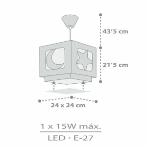 Shop Dalber Moonlight suspension enfant 1 lampe grise