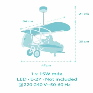 Shop Dalber Suspension Teddy Plane, multicolore, bois/plastique