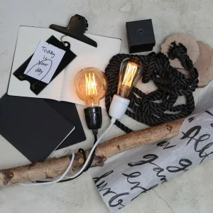 Outlet STAR TRADING Douille E27 Glaze avec câble, noir