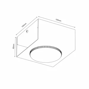 Clearance Luminex Downlight Ian en noir, à 1 lampe