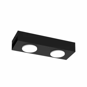 Discount Luminex Downlight Ian en noir, à 2 lampes