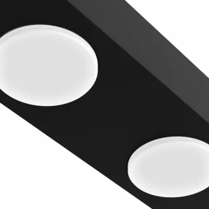 Discount Luminex Downlight Ian en noir, à 2 lampes