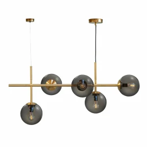 Shop Dyberg Larsen Como suspension, à 5 lampes, laiton