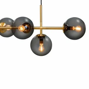 Shop Dyberg Larsen Como suspension, à 5 lampes, laiton