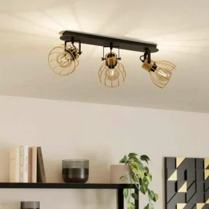 Best EGLO Sambatello plafonnier à 3 lampes noir/doré