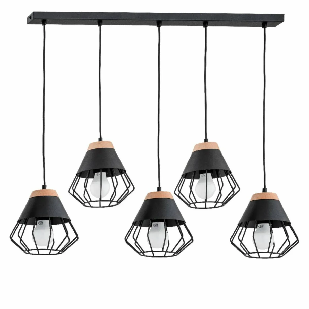 envostar_fawn_suspension___lampes_noir_0-1.webp Discount Envostar Fawn suspension à 5 lampes, noir