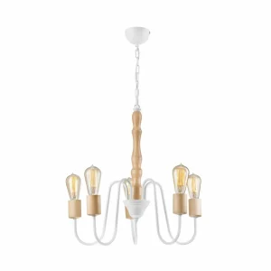 Cheap Envostar Joiy lustre, à 5 lampes, blanc