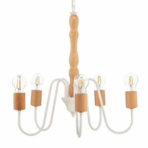 Cheap Envostar Joiy lustre, à 5 lampes, blanc