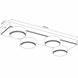 Sale Envostar Laurent plafonnier avec bois à 4 lampes