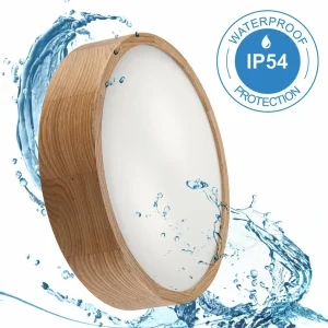 Cheap Envostar plafonnier Caspian, Ø 37 cm, IP54, chêne