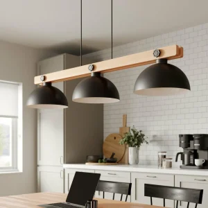 Online Envostar Stort suspension, 3 lampes, bois naturel