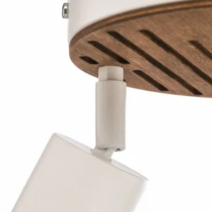 Clearance Envostar Tino spot à 3 lampes rond blanc/bois
