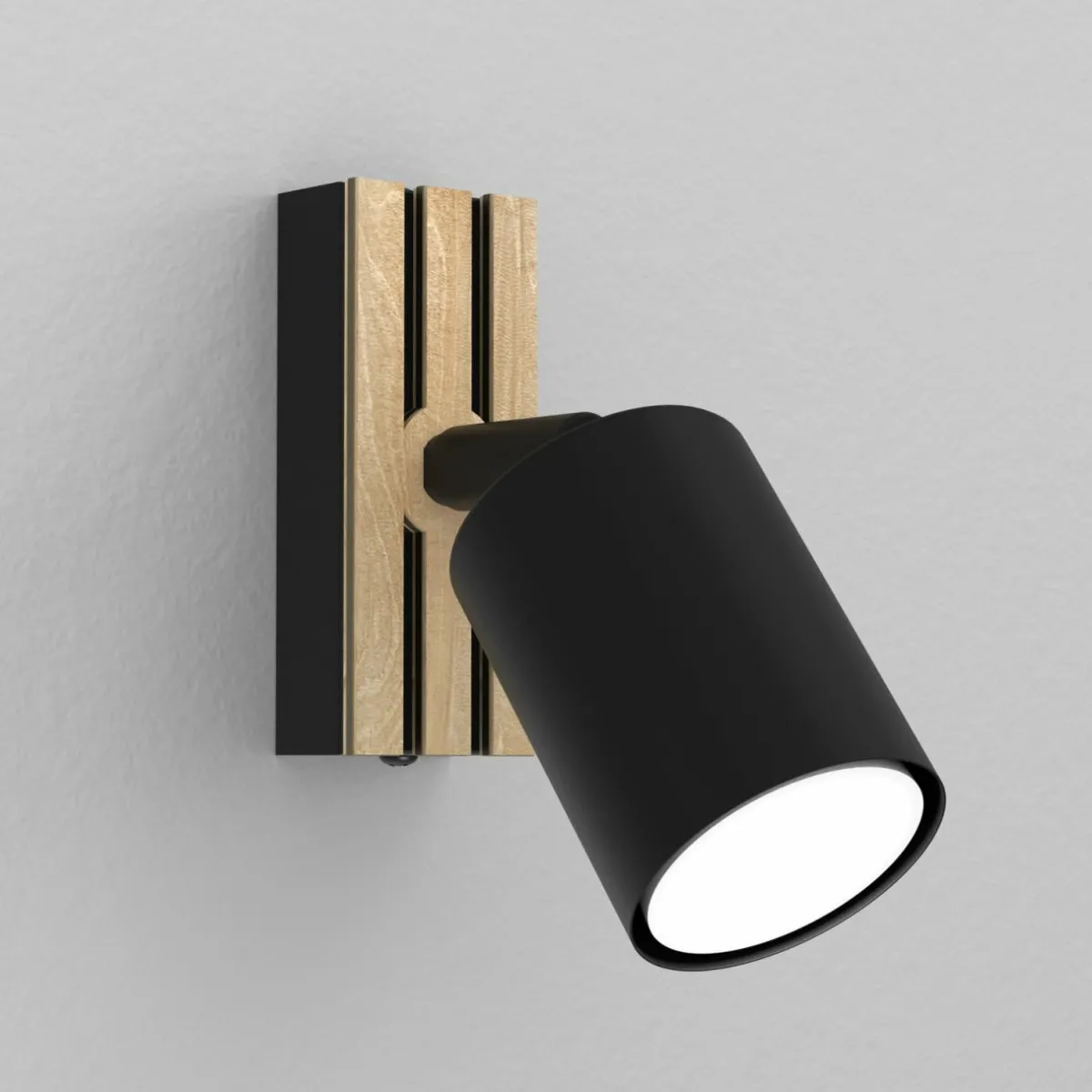 envostar_tino_spot_mural___lampe_noirbois_1.webp Sale Envostar Tino spot mural à 1 lampe noir/bois