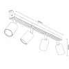 Shop Envostar Tino spot plafond à 4 lampes blanc/bois