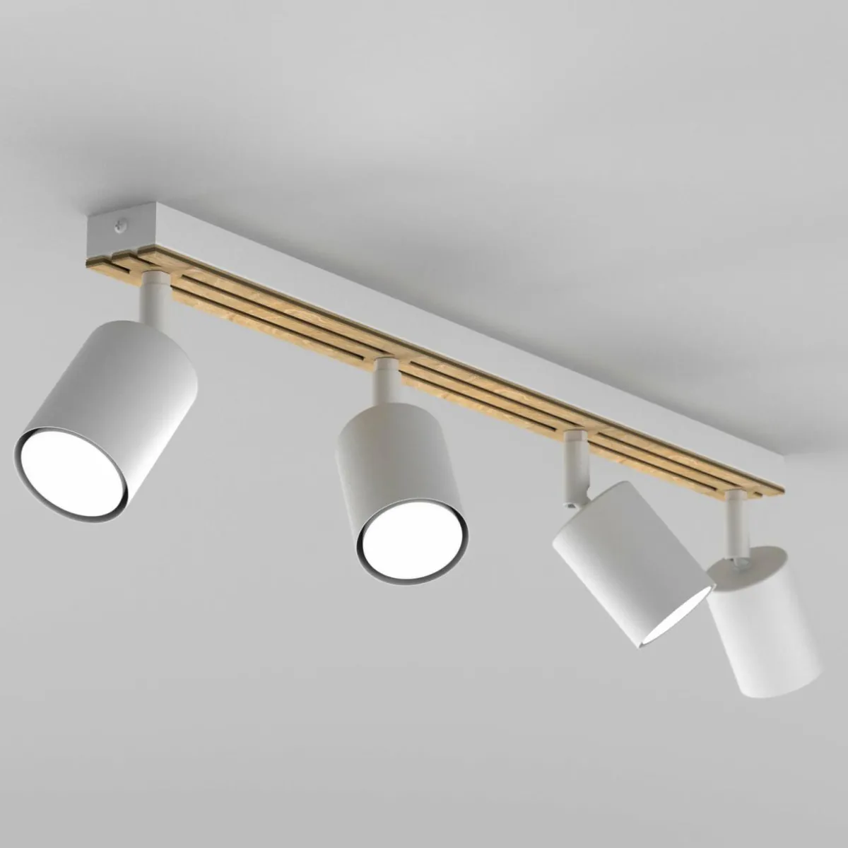 envostar_tino_spot_plafond___lampes_blancbois_1-2.webp Shop Envostar Tino spot plafond à 4 lampes blanc/bois
