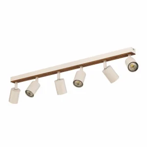 Shop Envostar Tino spot plafond à 6 lampes blanc/bois