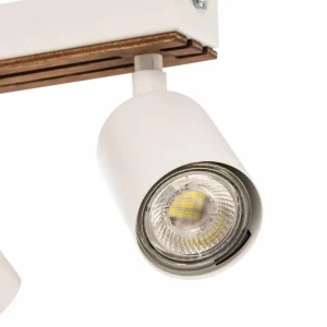 Shop Envostar Tino spot plafond à 6 lampes blanc/bois