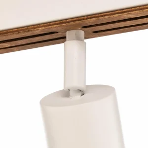 Shop Envostar Tino spot plafond à 6 lampes blanc/bois