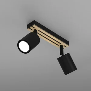 Fashion Envostar Tino spot plafond à 2 lampes noir/bois