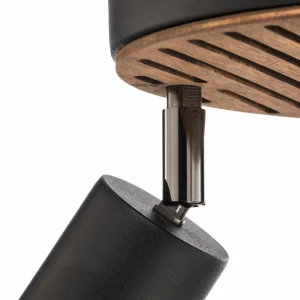 Cheap Envostar Tino spot plafond 3 lampes rond noir/bois