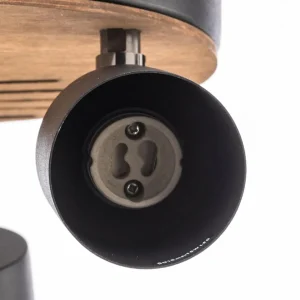 Cheap Envostar Tino spot plafond 3 lampes rond noir/bois