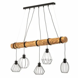 Best Envostar Various suspension, 5 lampes pin naturel