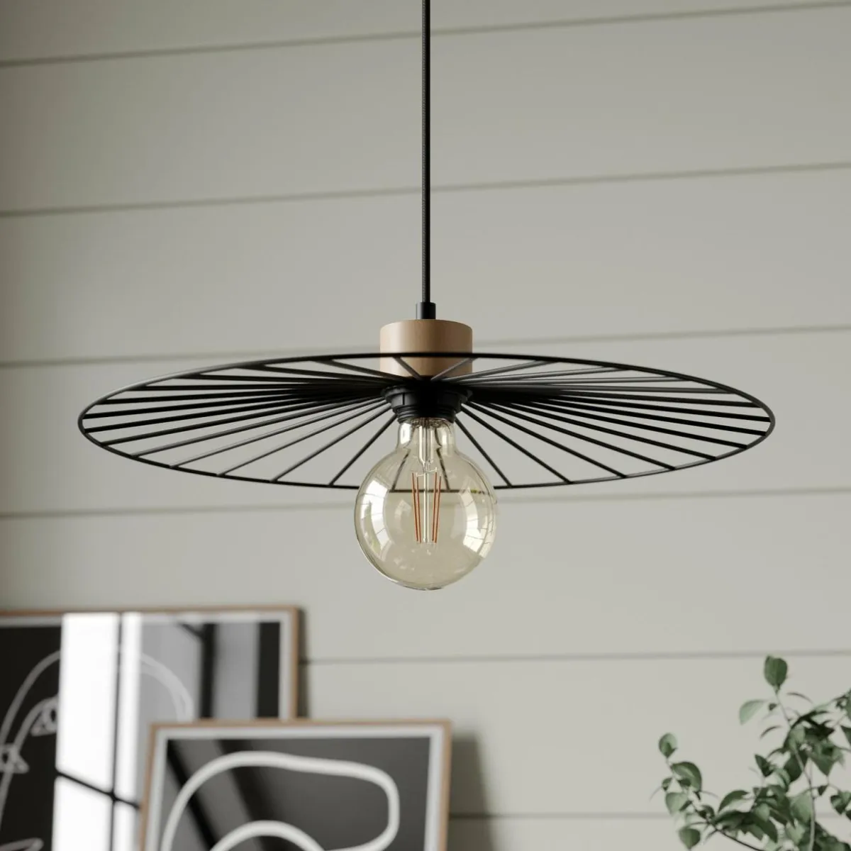 envostar_yahel_suspension_chnenoir__cm_0.webp Sale Envostar Yahel suspension, chêne/noir, Ø 45cm