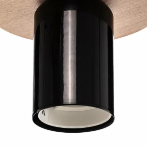Online Envostar Yorik suspension 5 lampes noir/bois clair