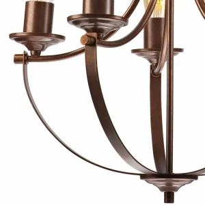 Shop Euluna Gina lustre en brun, à 5 lampes